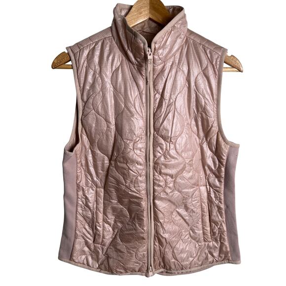 J. Crew Pale Pink Quilted Vest Neutral Peachy Pink Vest Puffer Size S - Picture 1 of 7